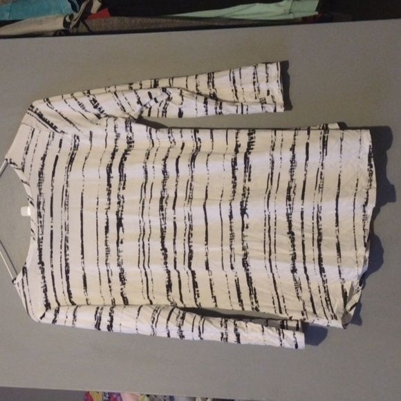 HABITAT shirt size small 3/4 length sleeves white and black - Picture 2 of 7